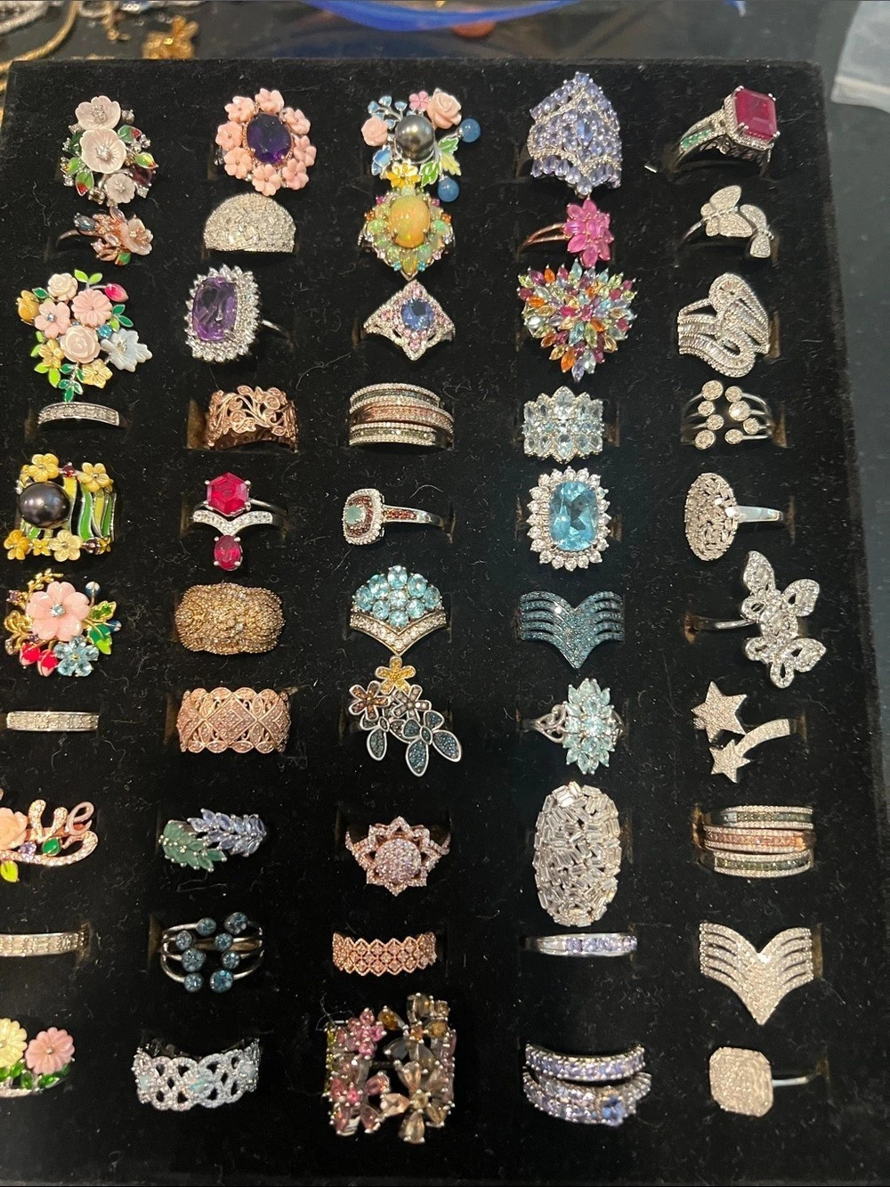 Multicolor Statement Ring Collection Like New